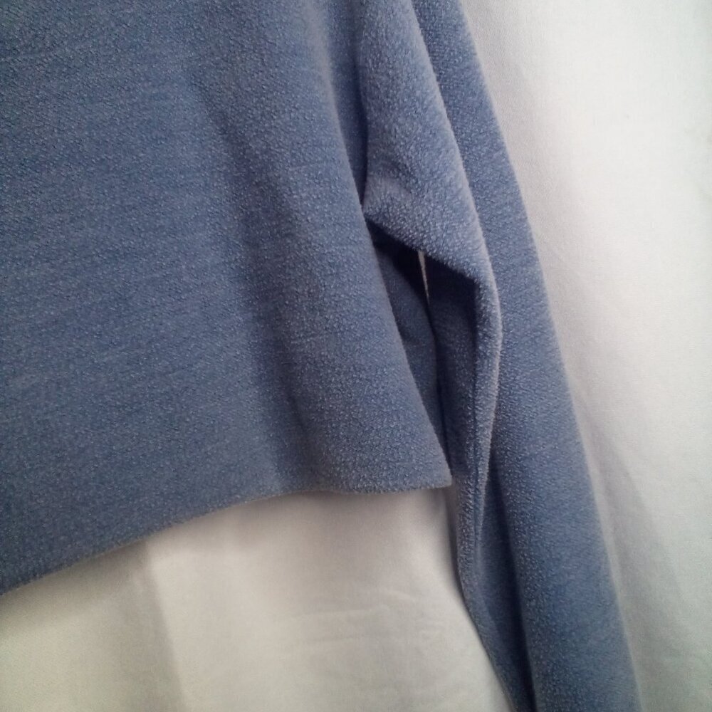 Royce Cropped Sweatshirt S Women Long Sleeve Thumb Holes Blue - Picture 15 of 15